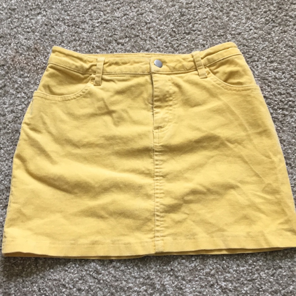 Yellow corduroy skirt